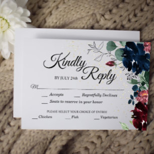 Summer Celebration Response Card with meal choice