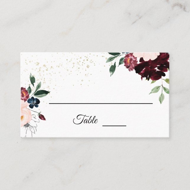 Summer Celebration Wedding Place Card (Front)