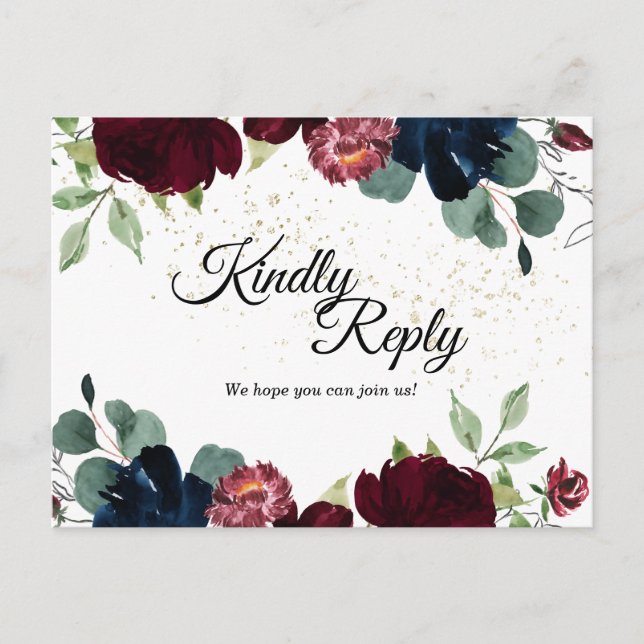 Summer Celebration Wedding Response Postcard (Front)