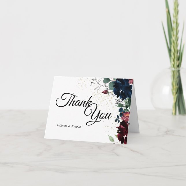 Summer Celebration Wedding Thank You Card (Front)