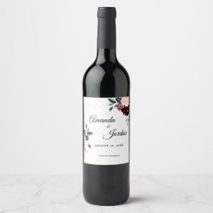 Summer Celebration Wedding Wine Label