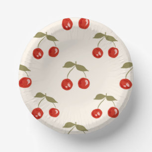 Summer Cherries Paper Plate