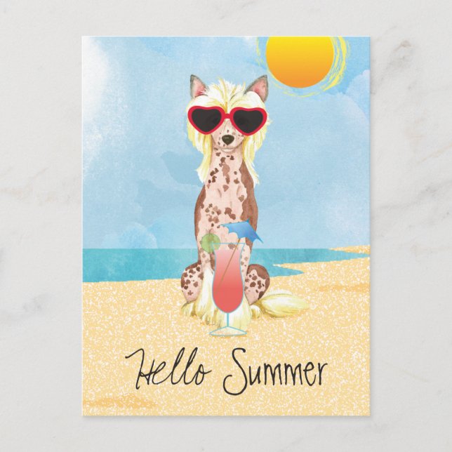 Summer Chinese Crested Postcard (Front)