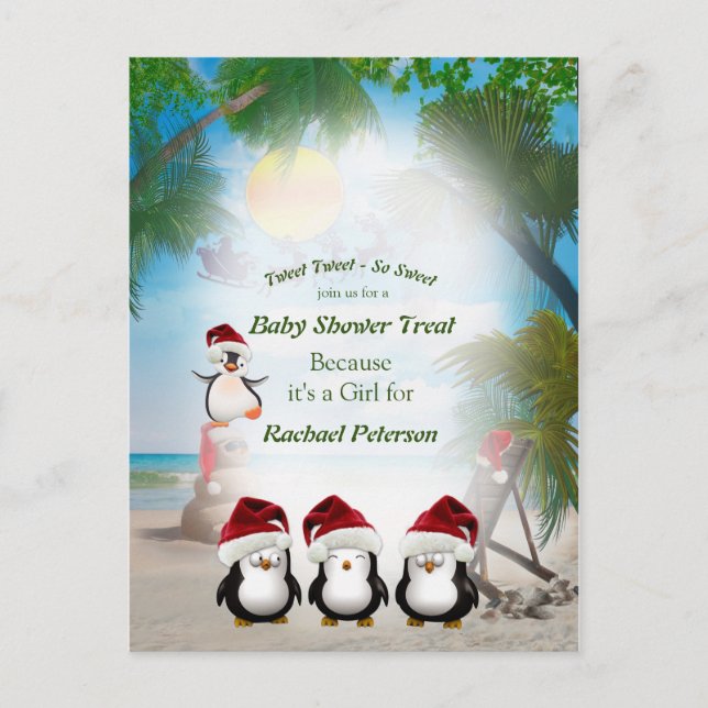 Summer Christmas Celebration Shower Postcard (Front)