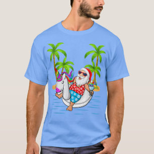 Summer Christmas In July Hawaiian Xmas Surfing San T-Shirt
