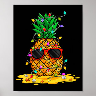 Summer Christmas In July Ne Sungl Santa Hat Light Poster