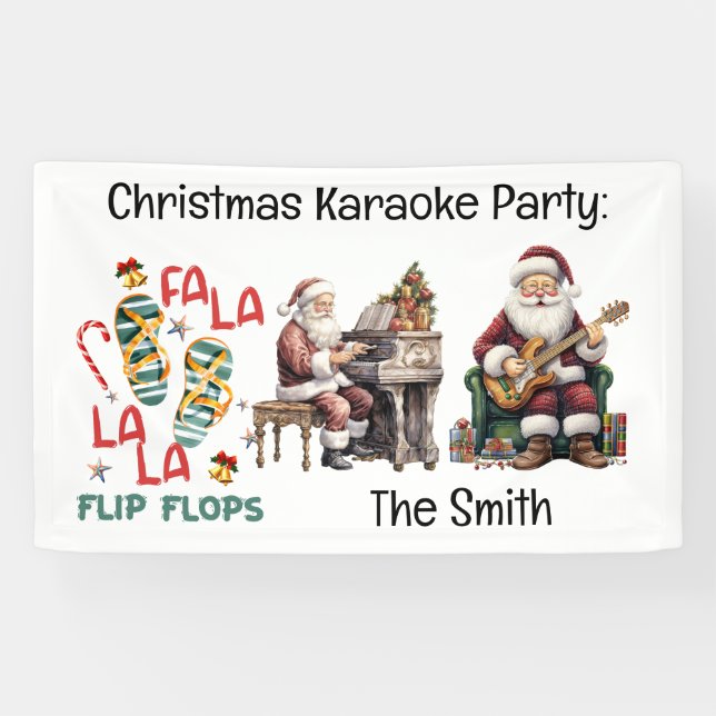 Summer Christmas  in July  Santa Claus on beach  Banner (Horizontal)