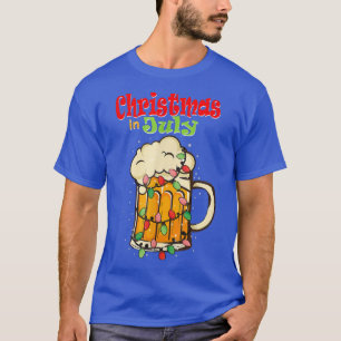 Summer Christmas in July Summer Beach Xmas Lights T-Shirt