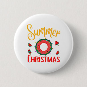 Summer Christmas July 6 Cm Round Badge