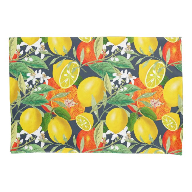 Summer ,citrus,boho ,bohemian,floral Mediterranean Pillowcase (Front)