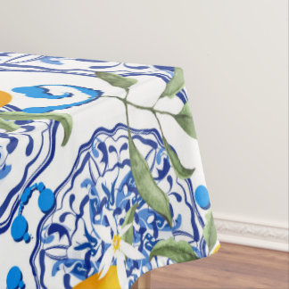 Summer citrus,boho ,bohemian,floral Mediterranean Tablecloth