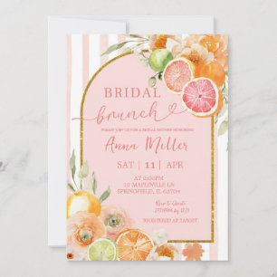 Summer Citrus Floral Bridal Shower Invitation