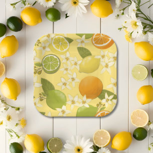 Summer Citrus Fruit Paper Plates