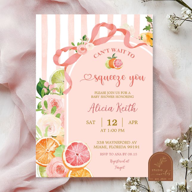 Summer Citrus Fruits Baby Shower Invitation (Creator Uploaded)