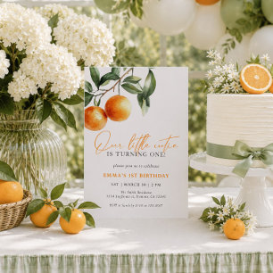 Summer Citrus Girls 1st Birthday Our Little cutie Invitation