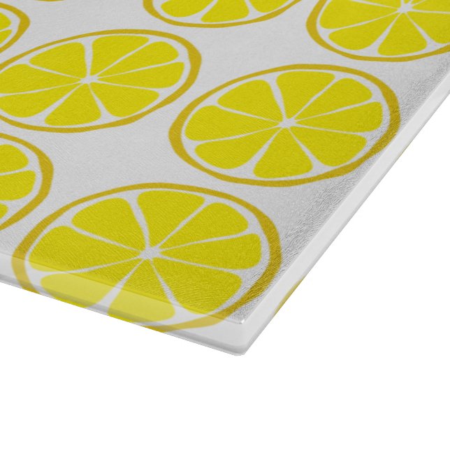 Summer Citrus Lemon Glass Cutting Board (Corner)
