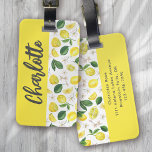 Summer Citrus Lemon Monogram Luggage Tag<br><div class="desc">✈️✨ Tagged and Trendy! Elevate your travel style with our personalised luggage tags - the perfect companion for every adventure. 🛄🎉 Where will your next adventure take you?</div>