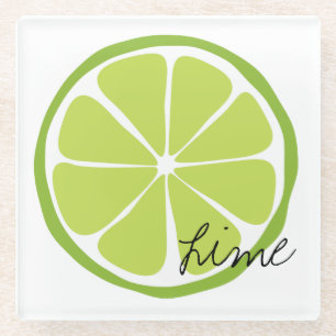 Summer Citrus Lime Glass Coaster