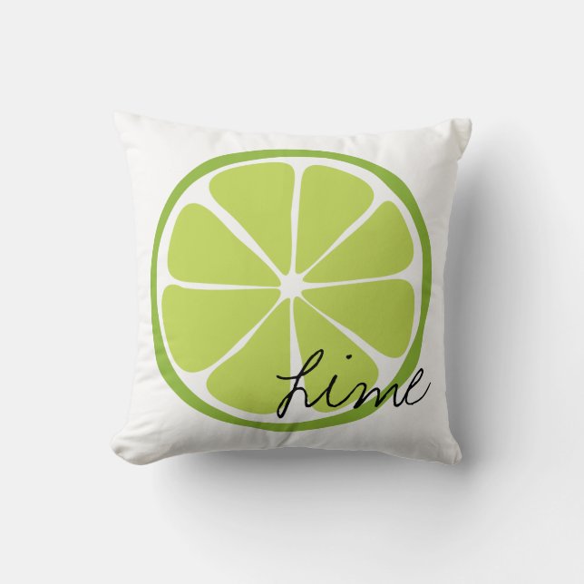 Summer Citrus Lime Throw Pillow (Front)