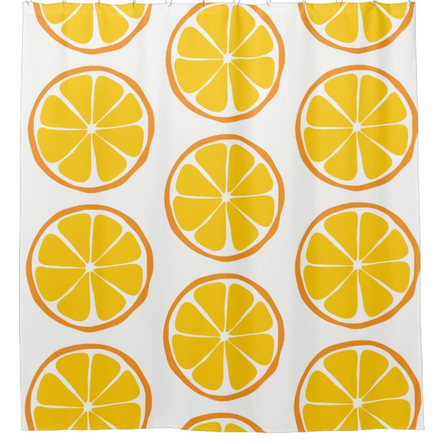 Summer Citrus Orange Shower Curtain (Front)