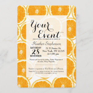 Summer Citrus Orange Slices Invitation