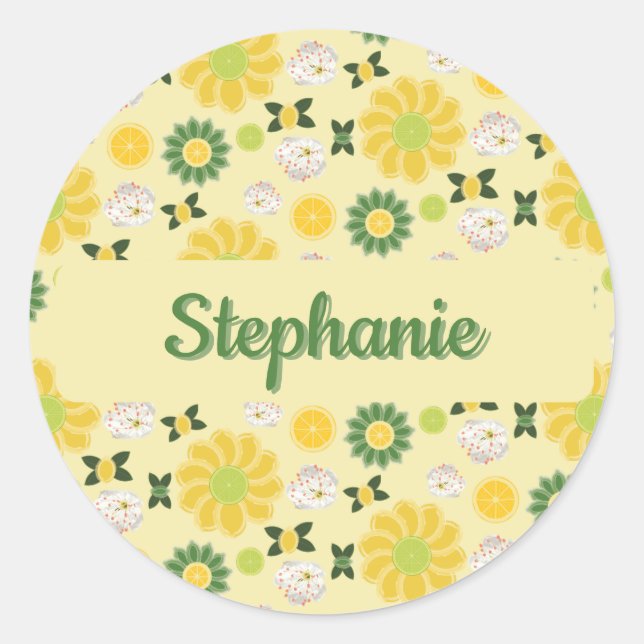 Summer Citrus Personalised Sticker  (Front)