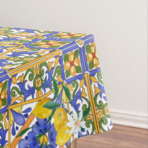 Summer,citrus,Sicilian,Mediterranean style,lemon,m Tablecloth