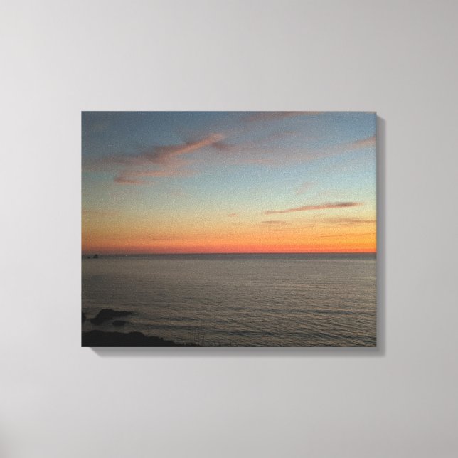 Summer cliff sunset on Droskyn Point Perranporth Canvas Print (Front)