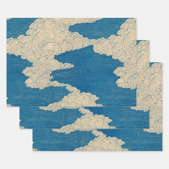 Summer, Clouds and Ripples Wrapping Paper Sheet (Set)