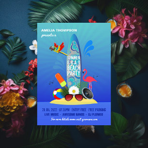 Summer Club Beach Party add logo invitation