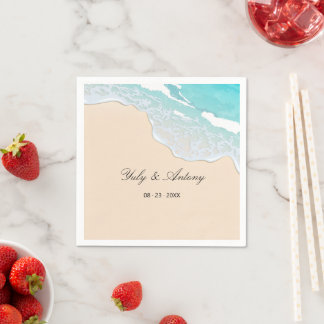Summer Coastal Bar Cocktail Personalised Paper Napkin