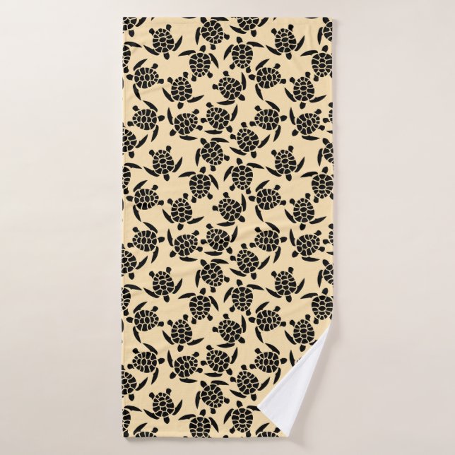 Summer coastal style repeating turtle pattern bath towel (Bath Towel)