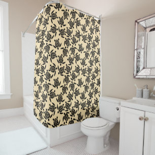 Summer coastal style repeating turtle pattern shower curtain