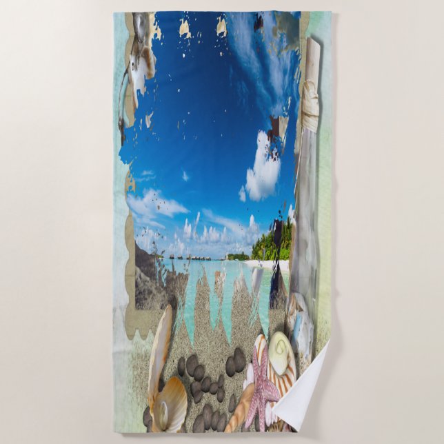 Summer  Coastal Vacation Beach Towel (Front)