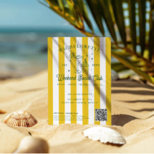 Summer Cocktail Club   Bachelorette Weekend Invitation