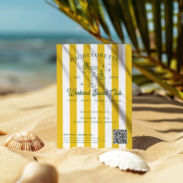 Summer Cocktail Club | Bachelorette Weekend Invitation (Creator Uploaded)