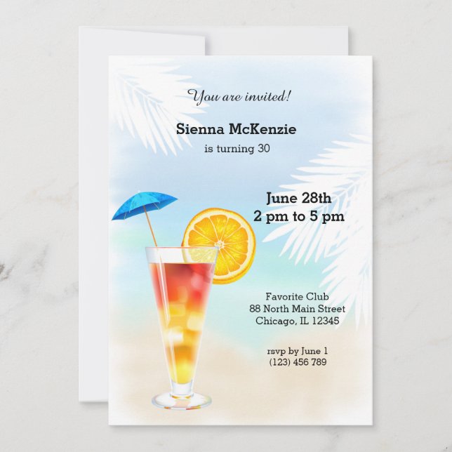Summer Cocktail Invitation (Front)