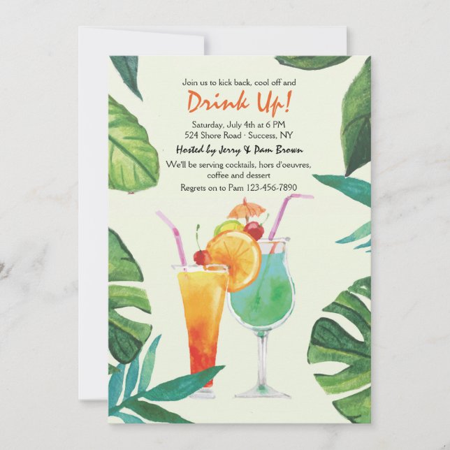 Summer Cocktail Party Invitation (Front)