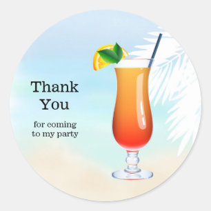 Summer Cocktails Classic Round Sticker