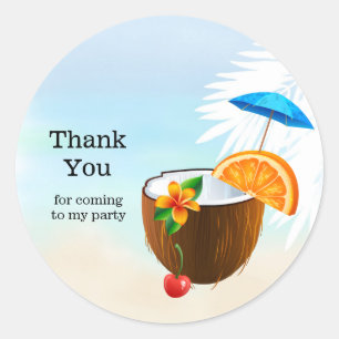 Summer Cocktails Classic Round Sticker