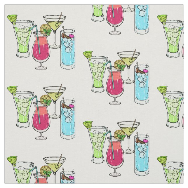 Summer Cocktails custom fabric (Swatch)