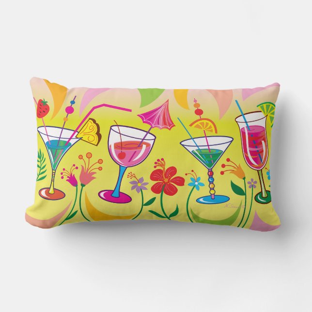 Summer Cocktails Lumbar Cushion (Front)