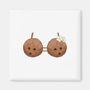 Summer Coconut Bra Halloween Costume Hawaii Aloha  Magnet