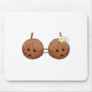 Summer Coconut Bra Halloween Costume Hawaii Aloha Mouse Pad