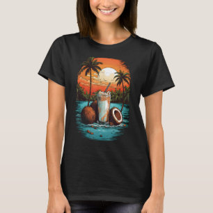 Summer Coconut Drink Aloha Vintage Beach Hawaiian T-Shirt