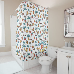 Summer Coconut Popsicle Sunglasses Pineapple Beach Shower Curtain