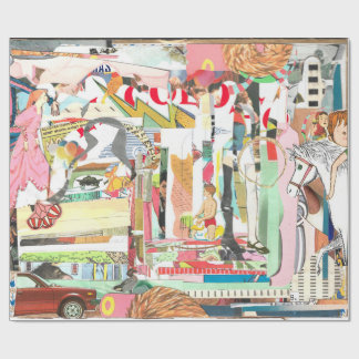 Summer Collage Wrapping Paper