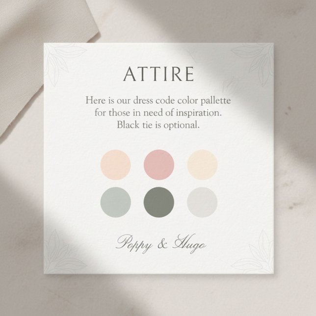 Summer Colour Dot Wedding Attire Dress Code Card (Creator Uploaded)