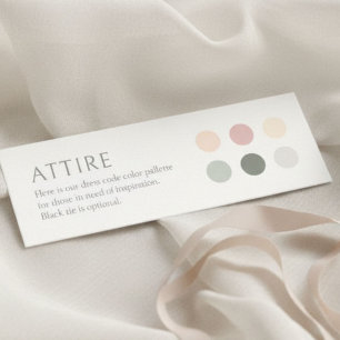 Summer Colour Dot Wedding Attire Dress Code Card