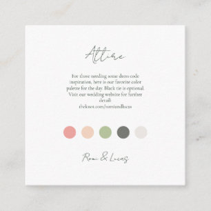 Summer Colour Dot Wedding Attire Dress Code Enclo Enclosure Card